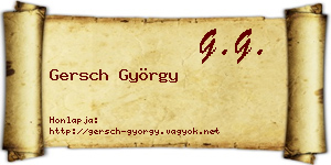 Gersch György névjegykártya